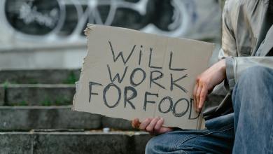 person holding a cardboard poster