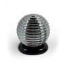 Ribbed Ball on Italian Polished Chrome Cabinet Knob