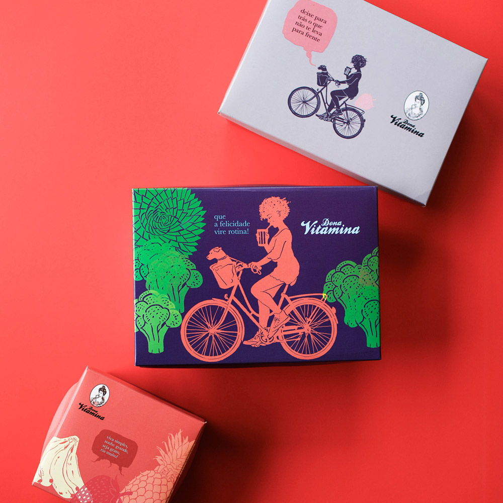 Dona Vitamina: rebranding e ilustração — embalagem