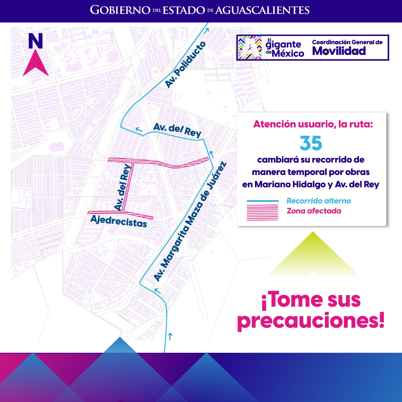 RUTAS 12, 14, 18, 29, 35 y 36 CAMBIAN TEMPORALMENTE SU RECORRIDO EN LA ZONA DE LOMAS DEL AJEDREZ