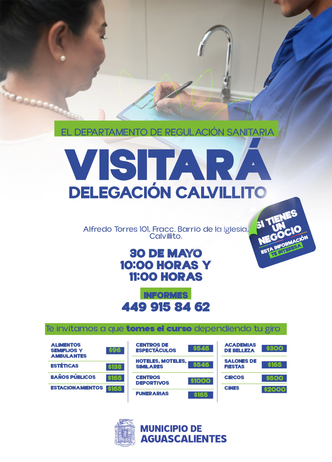 REALIZARÁ MUNICIPIO CURSOS DE REGULACIÓN SANITARIA EN CALVILLITO