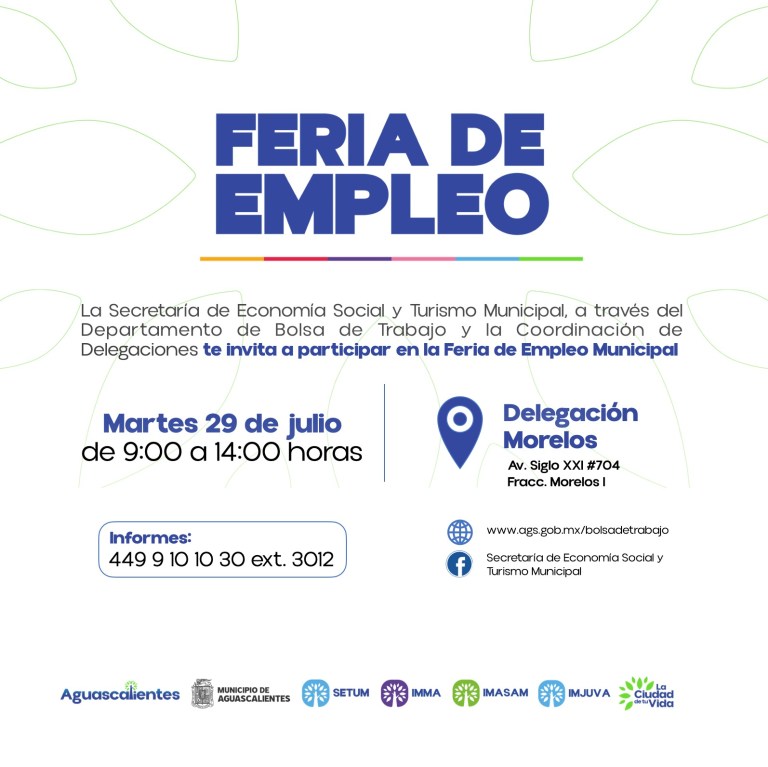 SE LLEVARÁ A CABO FERIA DE EMPLEO EN LA DELEGACIÓN MORELOS