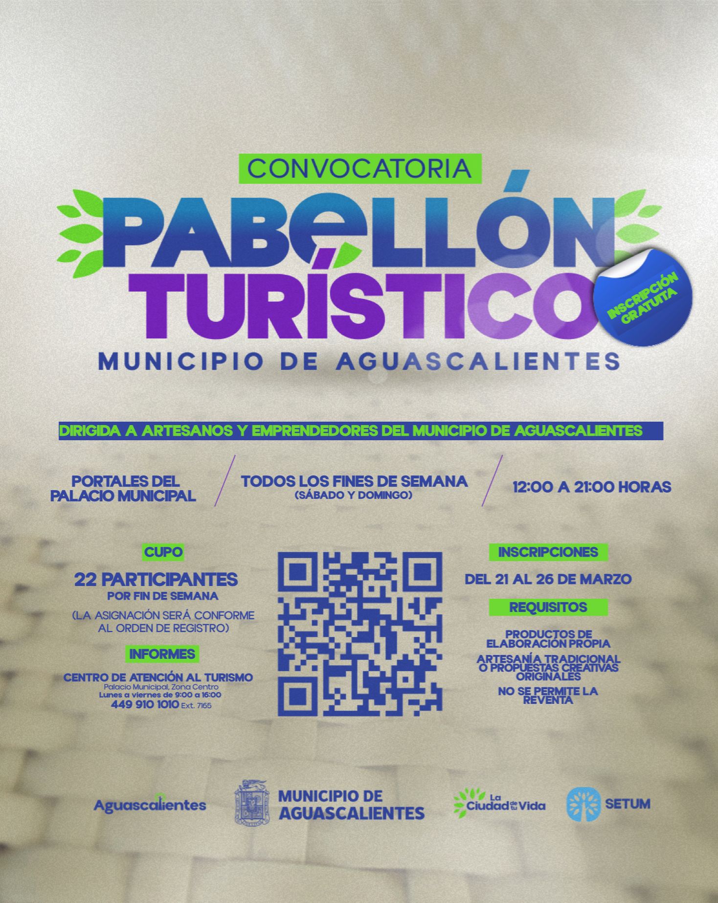 ABRE CONVOCATORIA SECRETARÍA DE ECONOMÍA SOCIAL PARA PARTICIPAR EN EL PABELLÓN TURÍSTICO EN PALACIO MUNICIPAL