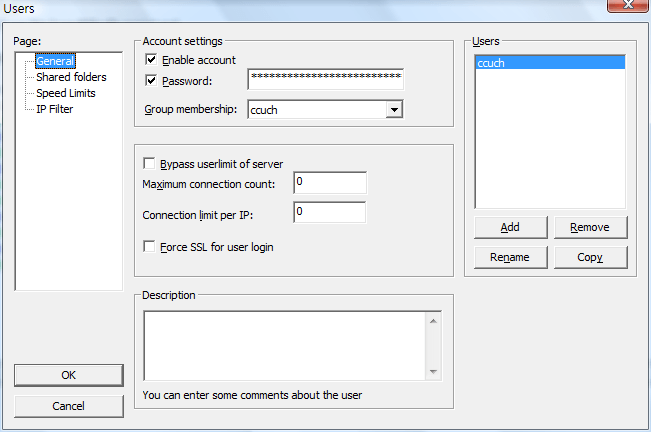 Filezilla Server 設定filezilla Nulaw