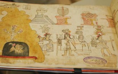 Detalle del Códice Azcatitlan, que salió de México en 1840. Foto: Jorge Ángel Pablo García