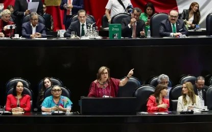 morena Micher rechazó las acusaciones de la oposición sobre presuntos pactos con el narcotráfico y señaló que los principales grupos criminales surgieron antes de la 4T. Foto Luis Castillo