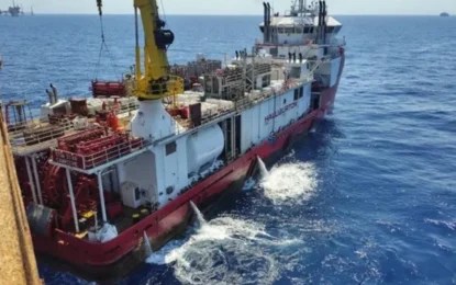 pemex Se concluyeron los trabajos de reparación del ducto submarino afectado en el campo Ek-Balam. Foto Pemex