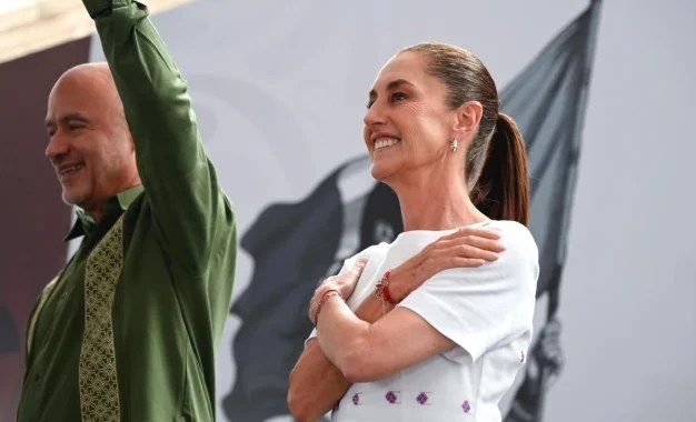 sheinbaum La presidenta de México, Claudia Sheinbaum, visitó Nuevo León para rendir cuentas sobre los resultados de sus dos años de gobierno. Foto Presidencia