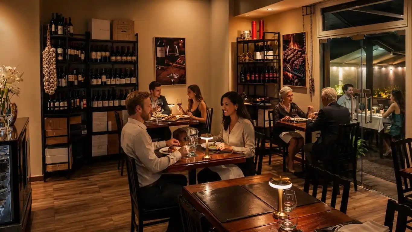 Pareja cenando una cena romántica en La Juncal