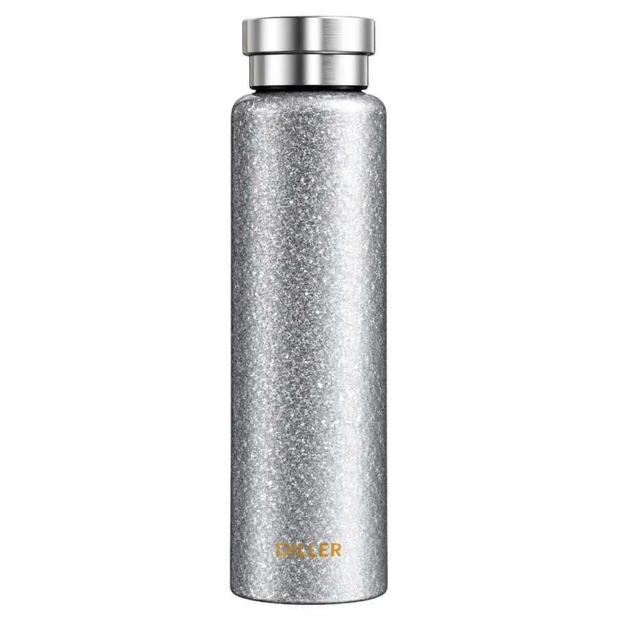 Gourde isotherme Diller argentée avec finition brillante