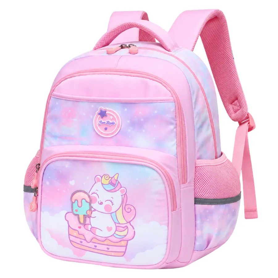 Sac à dos Élémentaire CE1/CE2 90215 Rose Licorne – Vue de face