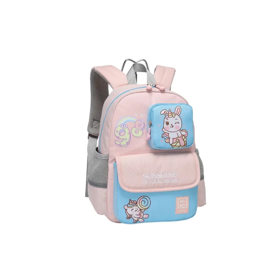 Sac à dos scolaire enfant rose B-3535