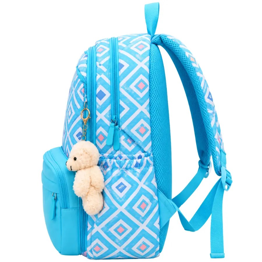 Sac à dos scolaire Canony 90029 Bleu losange – Vue de face