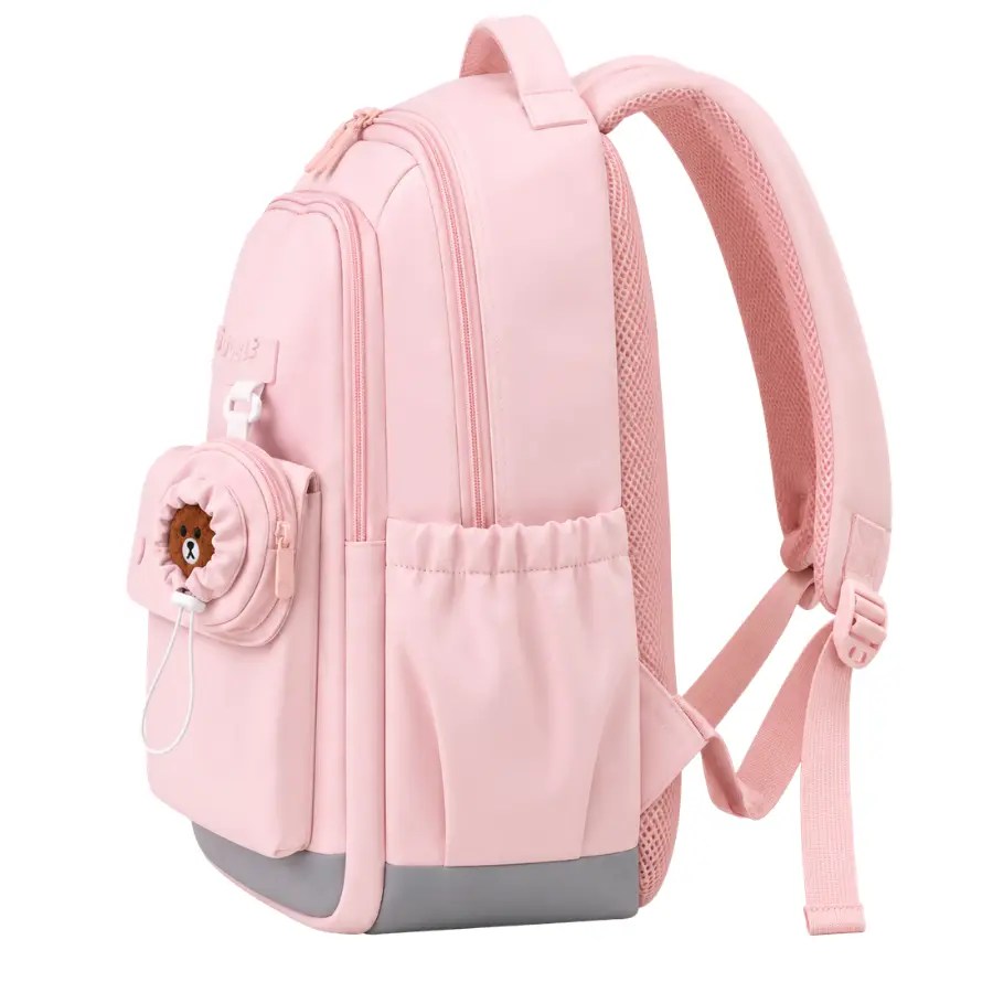 Sac à dos scolaire DOUBLE W-S379 Rose – Vue de face