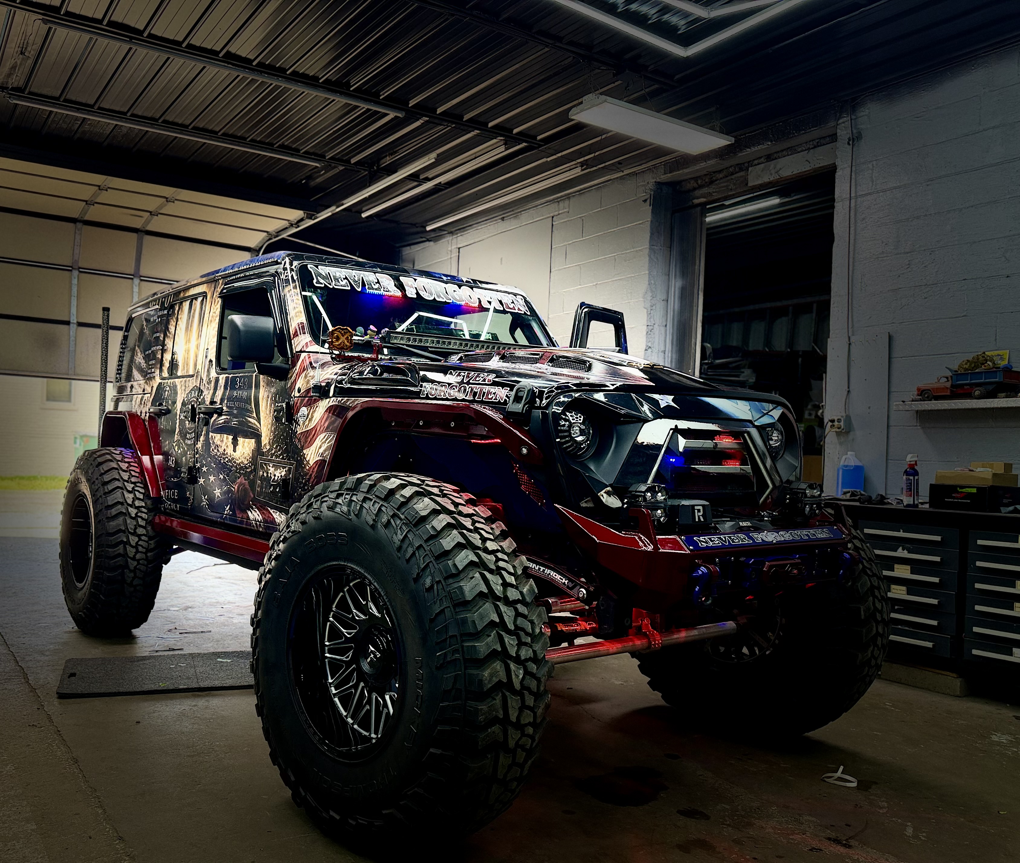 Never Forgotten custom Jeep at the Lake of the Ozarks Jeep Event