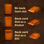 Leather wallet back card slot
