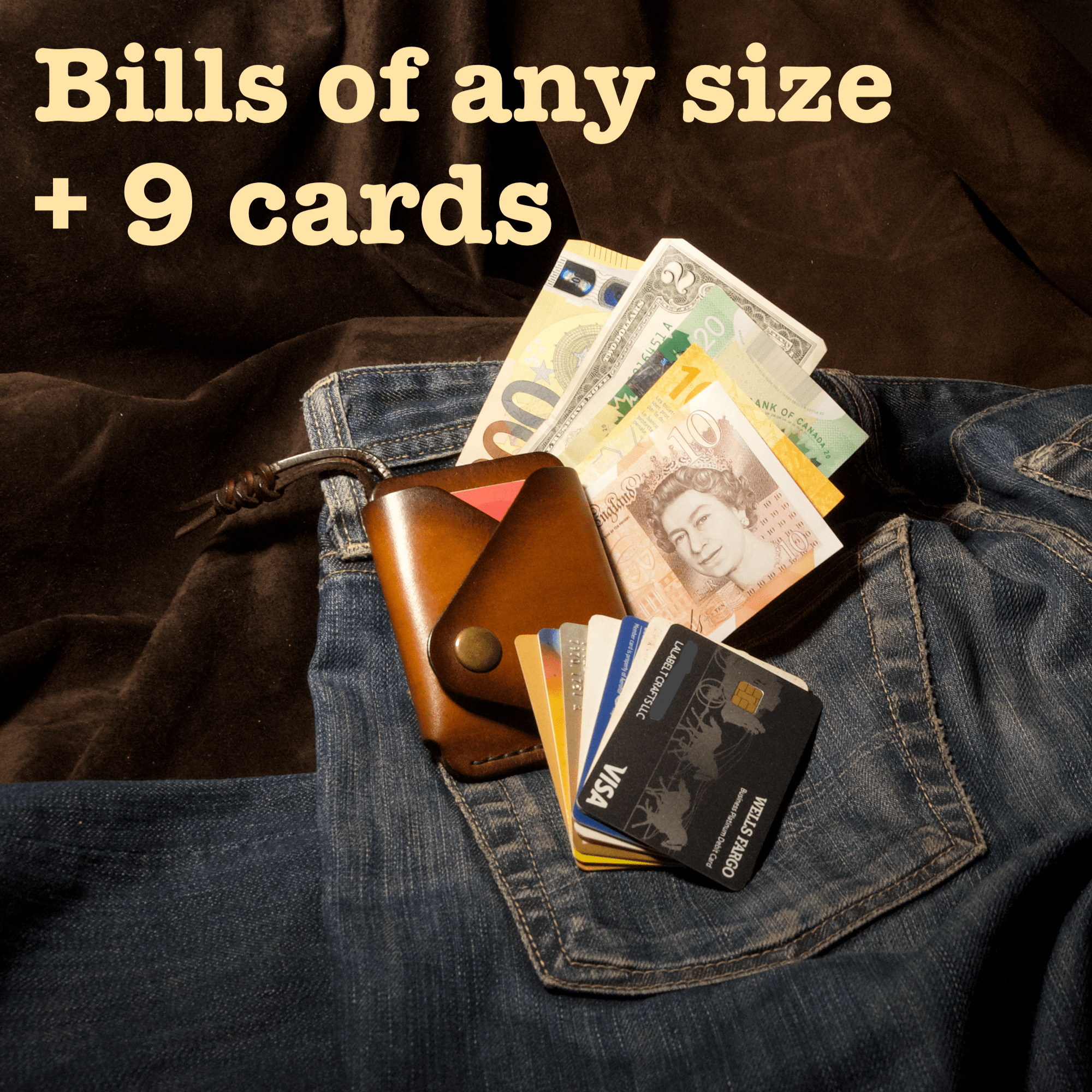 Universal EDC minimalist leather wallet