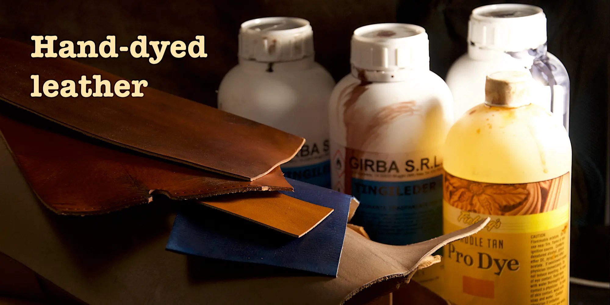 Hand-dyed full grain leather