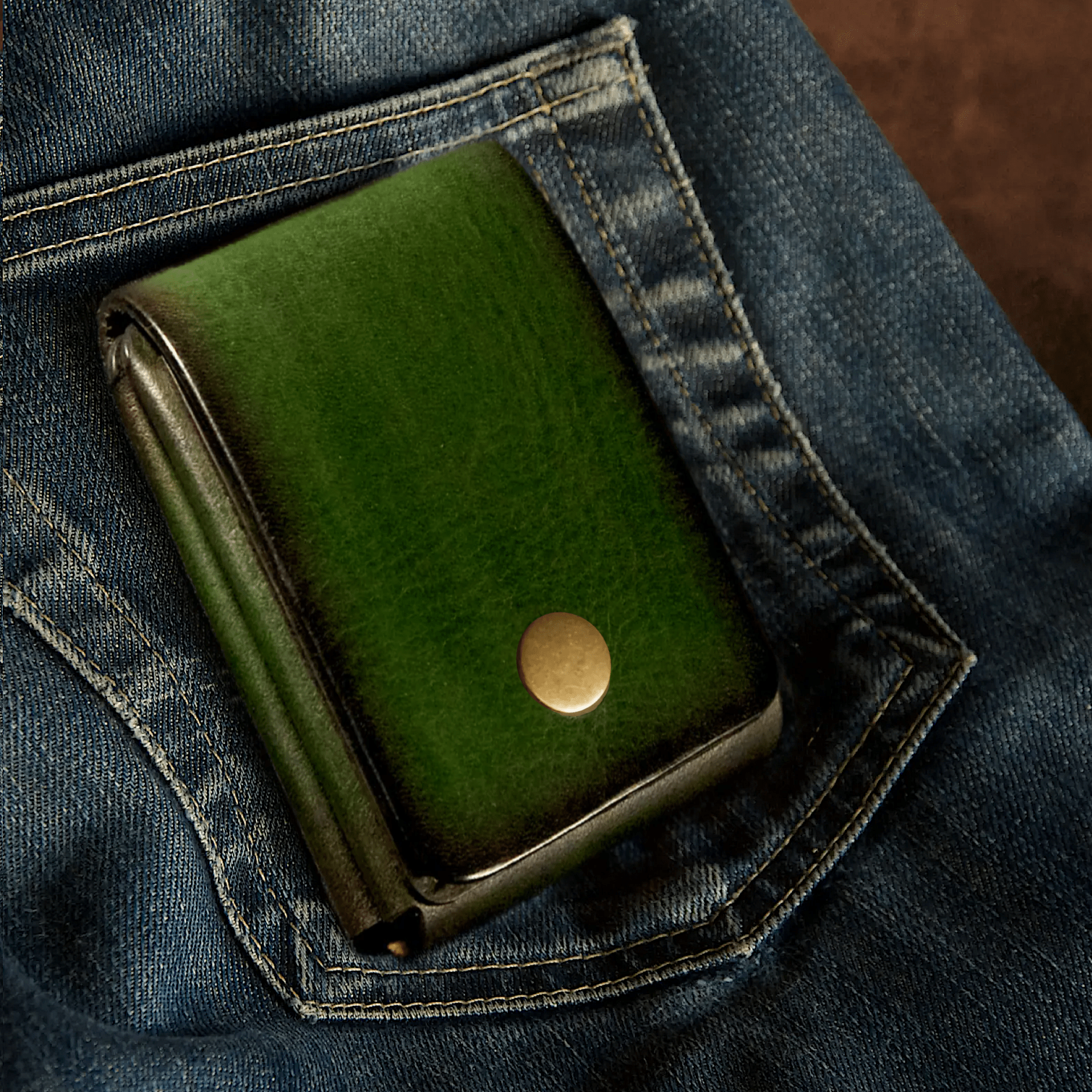 Best green wallet mens | Full grain leather wallet green | Green luxury wallet