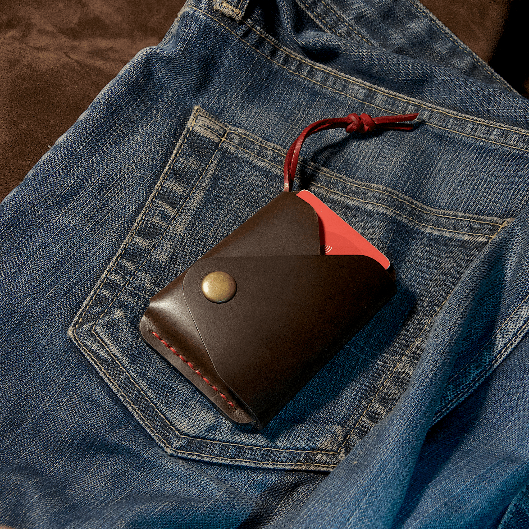 EDC front pocket wallet leather