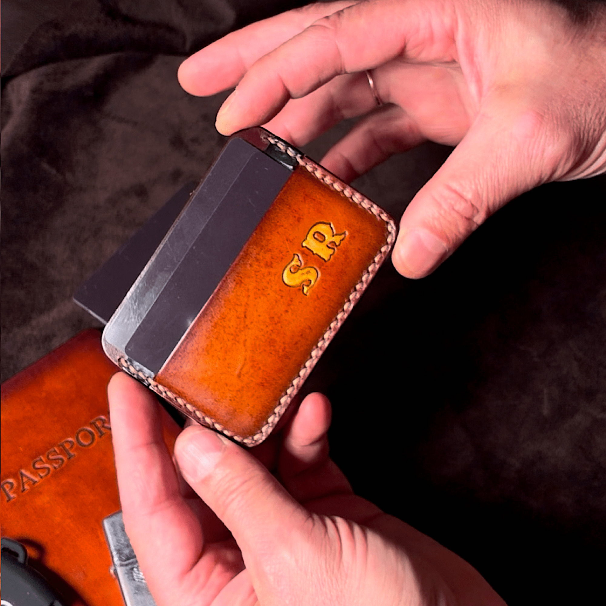 Smallest handmade leather cardholder