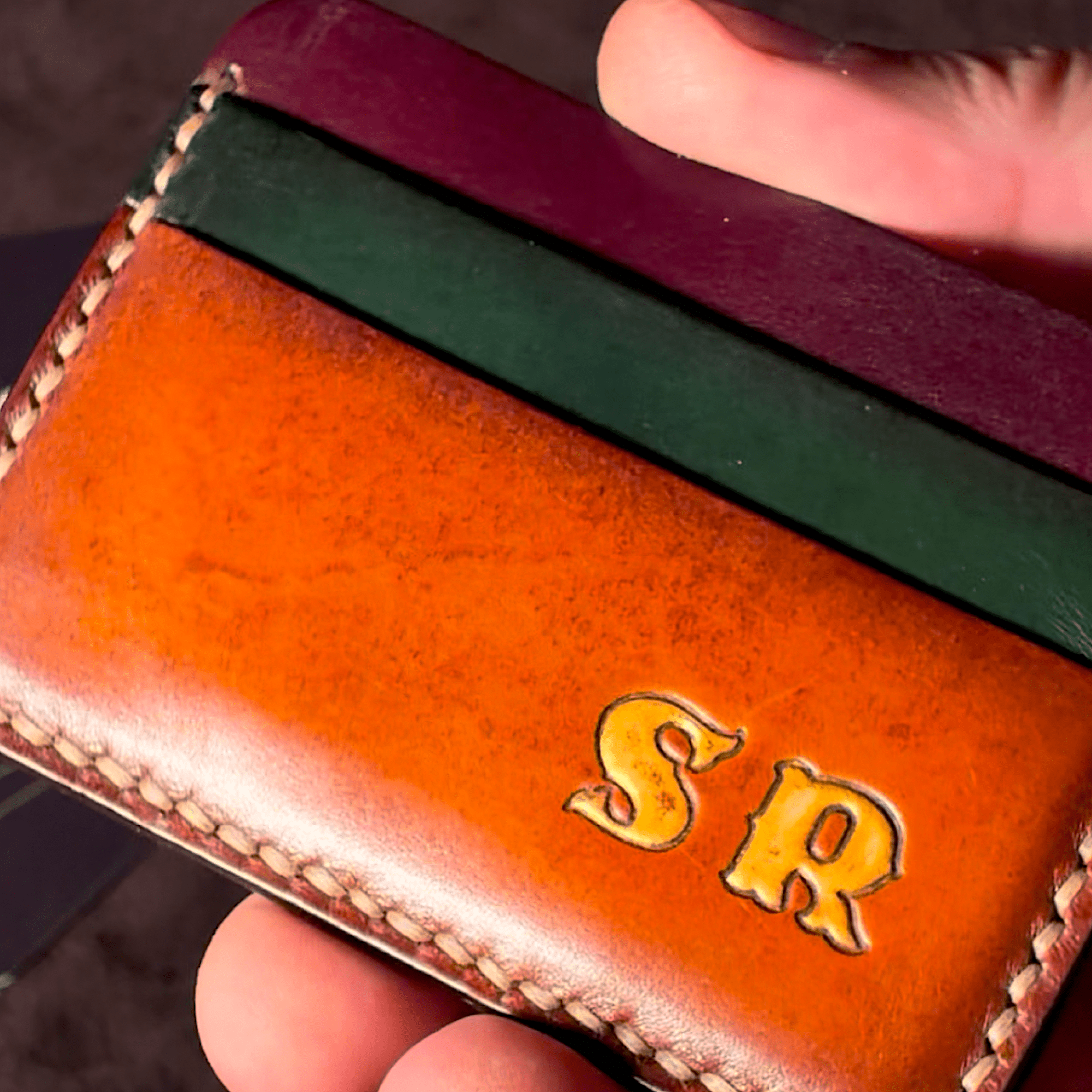 Custom leather cardholder