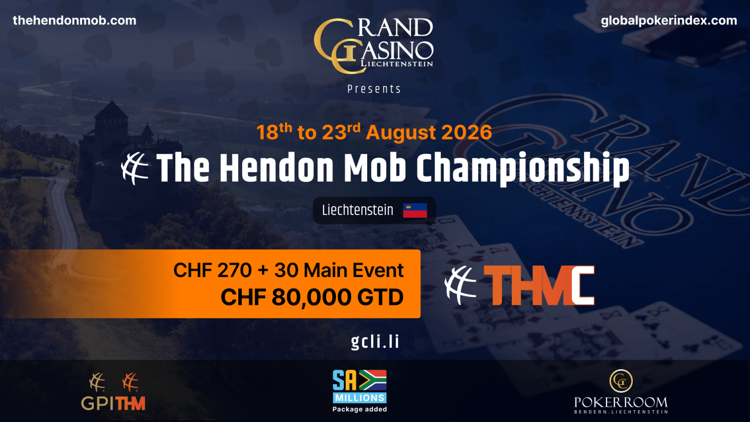 LE HENDON MOB CHAMPIONSHIP REVIENT AU LIECHTENSTEIN AVEC 80 000 CHF GARANTIS