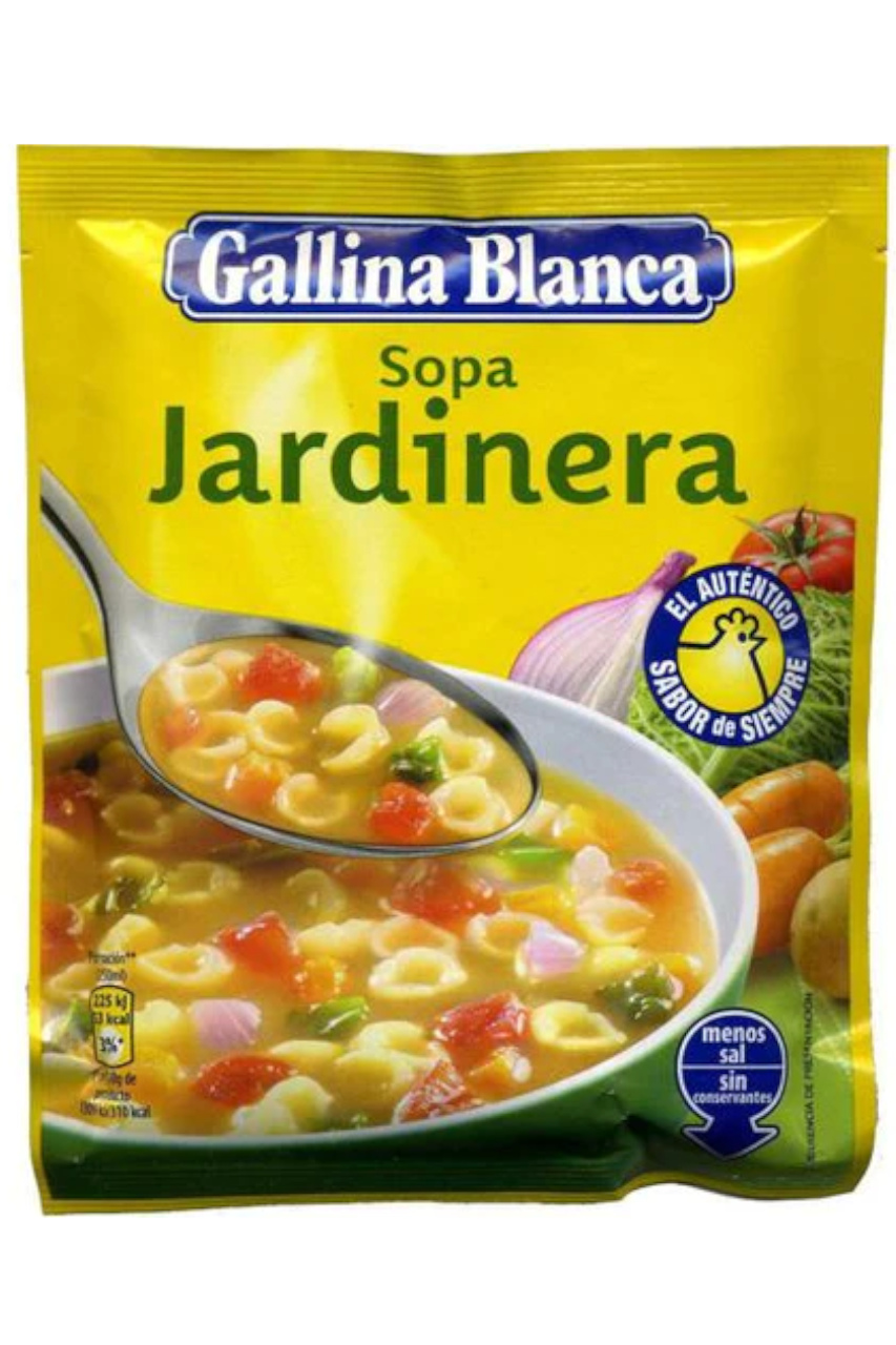 Grønnsakssuppe med maravilla-pasta fra GALLINA BLANCA.