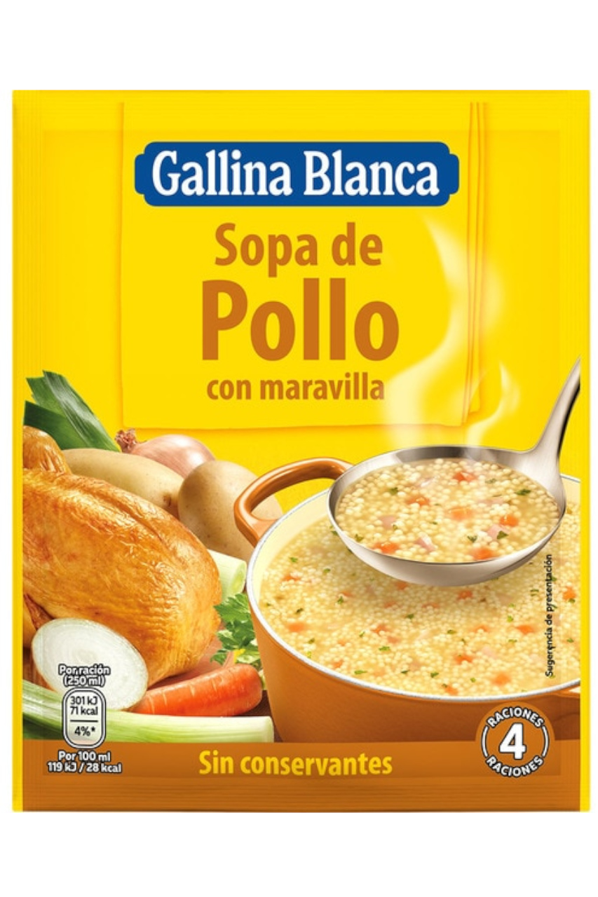 Kyllingsuppe med maravilla fra GALLINA BLANCA.