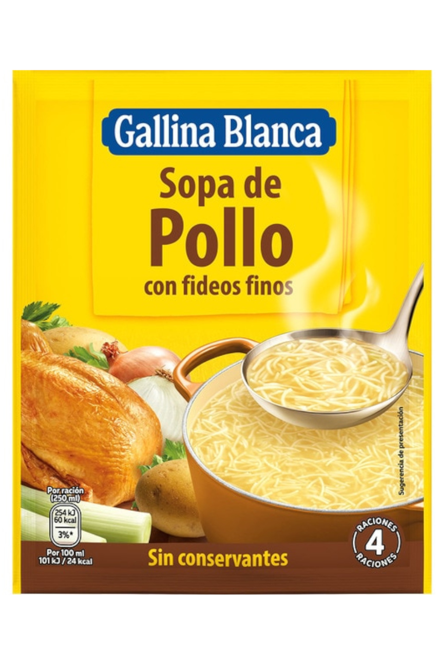 Kyllingsuppe med tynne nudler fra GALLINA BLANCA, 72 g.