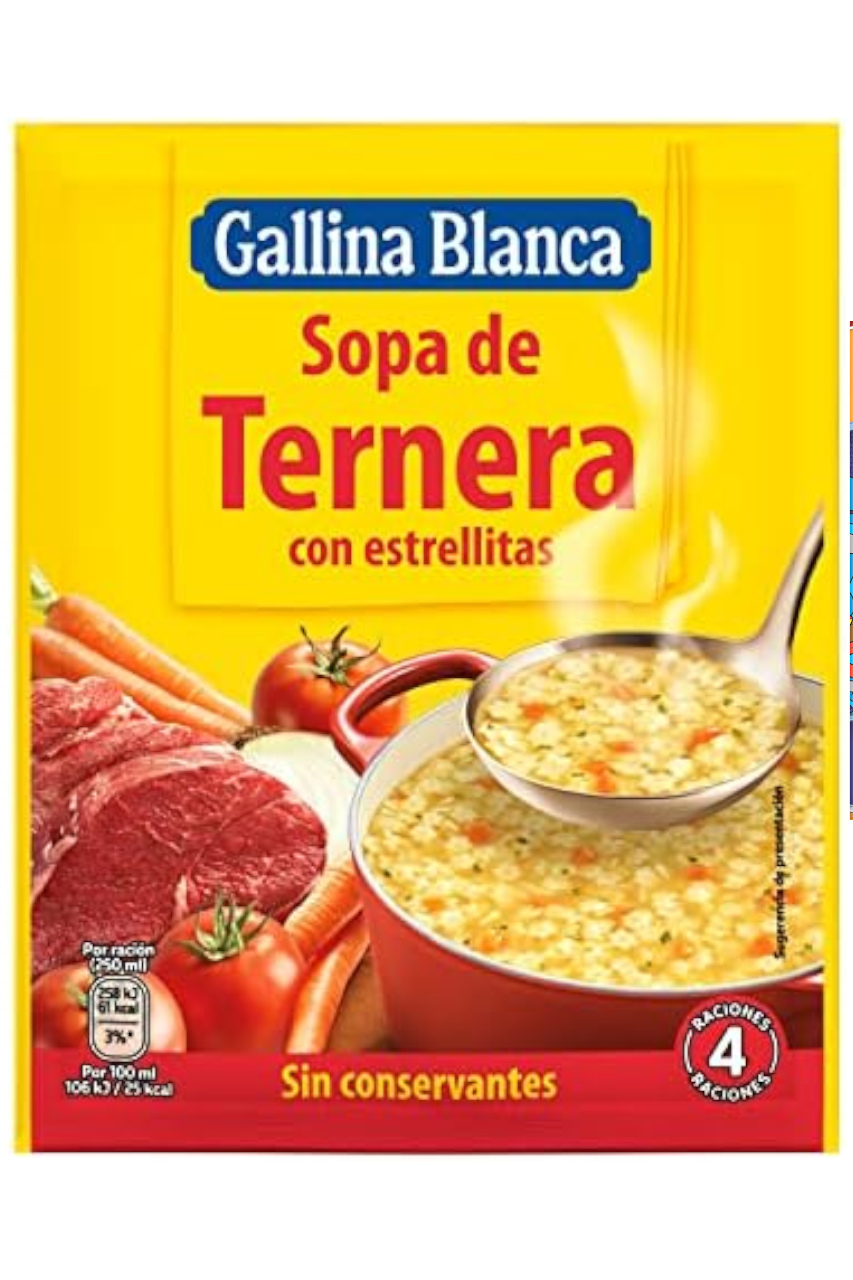 Oksekjøttsuppe med stjerner fra GALLINA BLANCA.