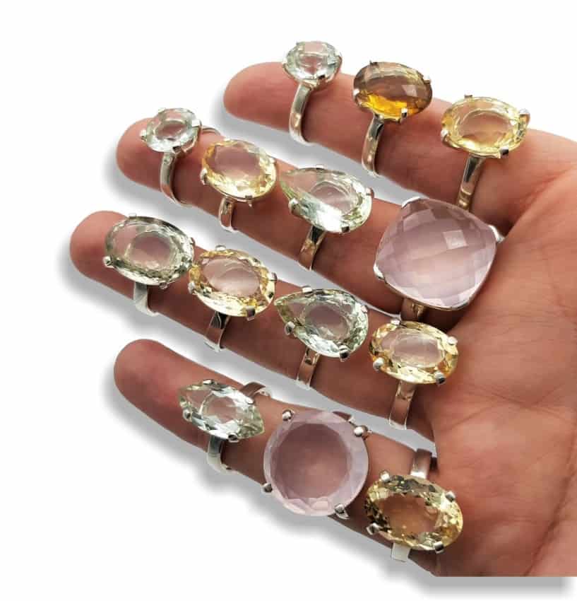 Anillos De Piedras Naturales Gemas Preciosas Y