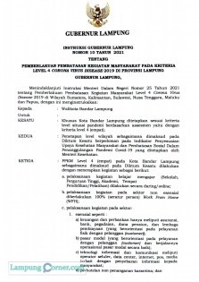 Tangkapan layar Instruksi Gubernur Lampung. Foto: Hums Pemprov Lampung