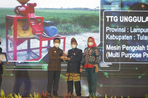Penyerahan penghargaan dari Kemendes PDTT kepada Pemkab Tuba. Foto: Diskominfo Tuba