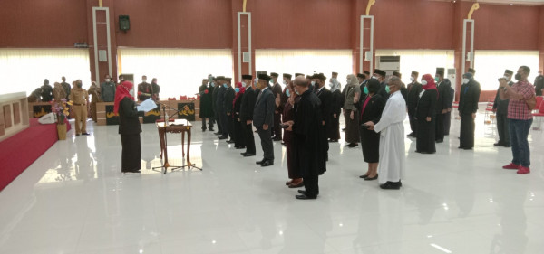 Pembacaan sumpah jabatan eselon II Kota Bandarlampung, Selasa (5/10/2021) Foto: Sulaiman