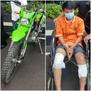 Tersangka dan sepeda motor curian. Foto: Istimewa