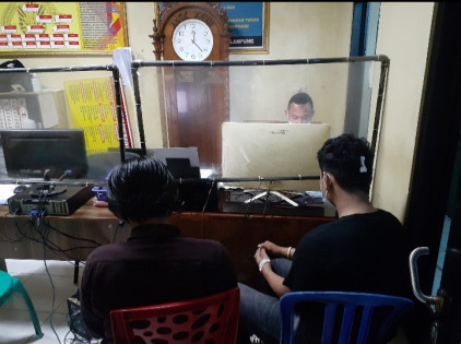 Korban Ibnu Rahul di Polresta Bandarlampung. Foto: Istimewa