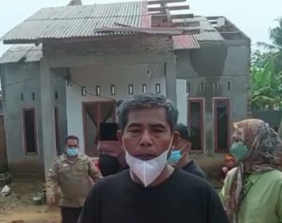 Warga terdampak bencana puting beliung, Sugeng Riyadi. Foto: Tangkapan layar