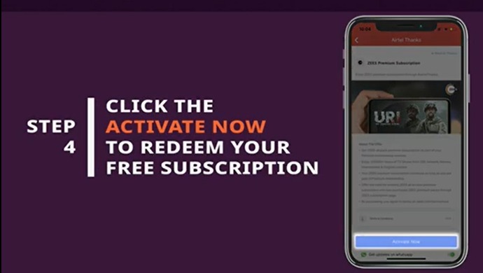 steps to download & get ZEE5 subscription for free from My Airtel App