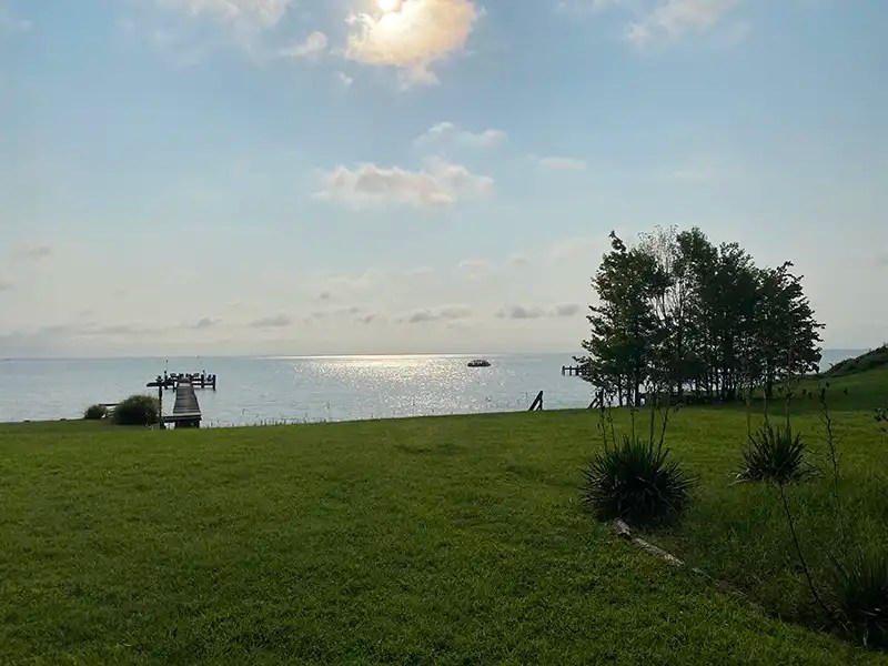 Large lawn area