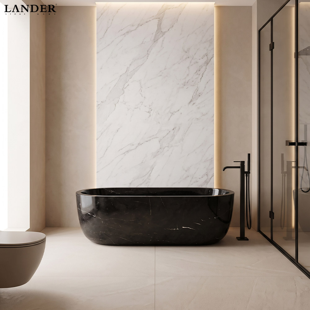 Nero Marquina Marble Bathtub