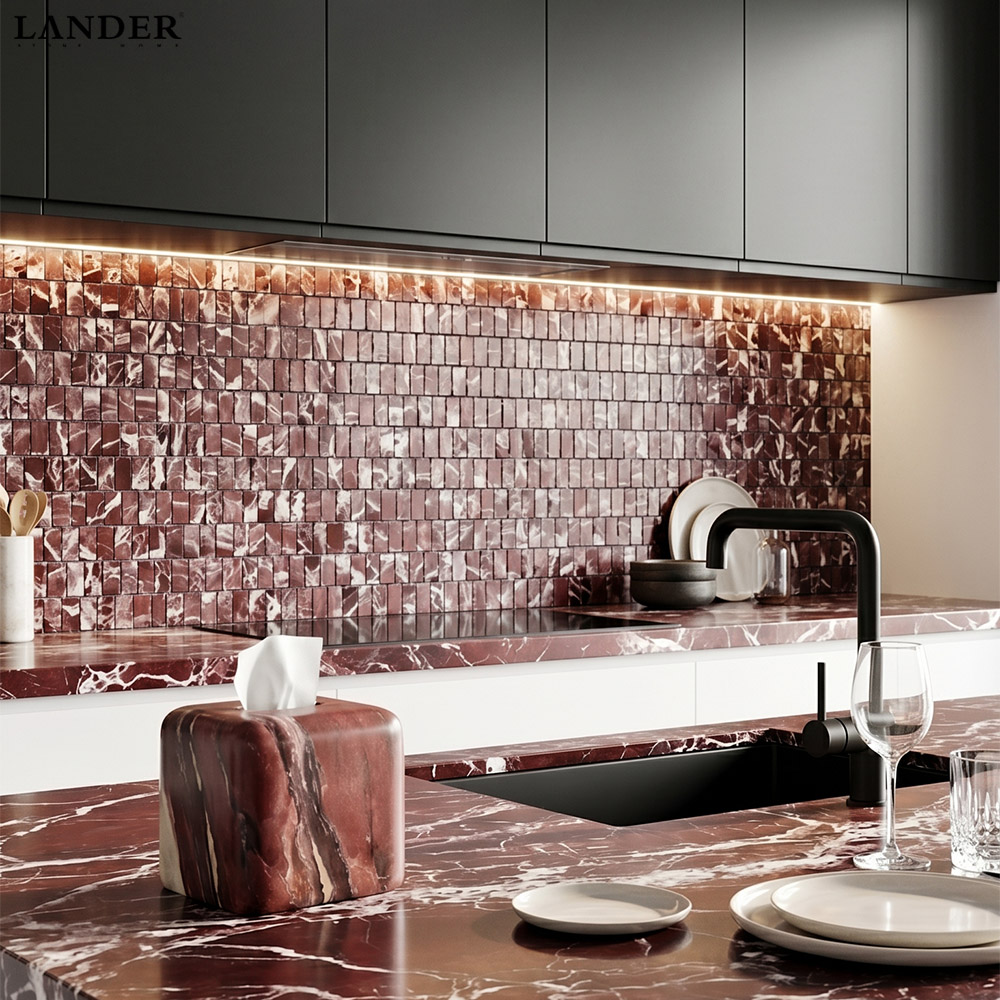 Rosa Levanto Marble Mosaic Mixed Pieces Tile
