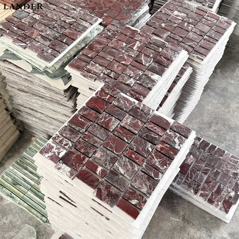 Rosa Levanto Marble Mosaic Mixed Pieces Tile