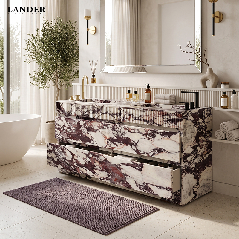 Calacatta Viola 4 Drawers Marble Vanity