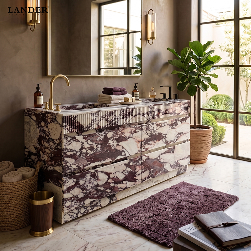 Calacatta Viola 4 Drawers Marble Vanity