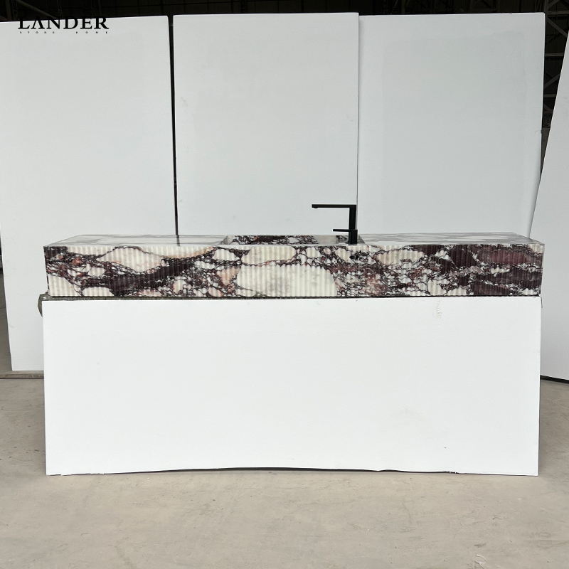 Calacatta Viola Marble Floating Sink
