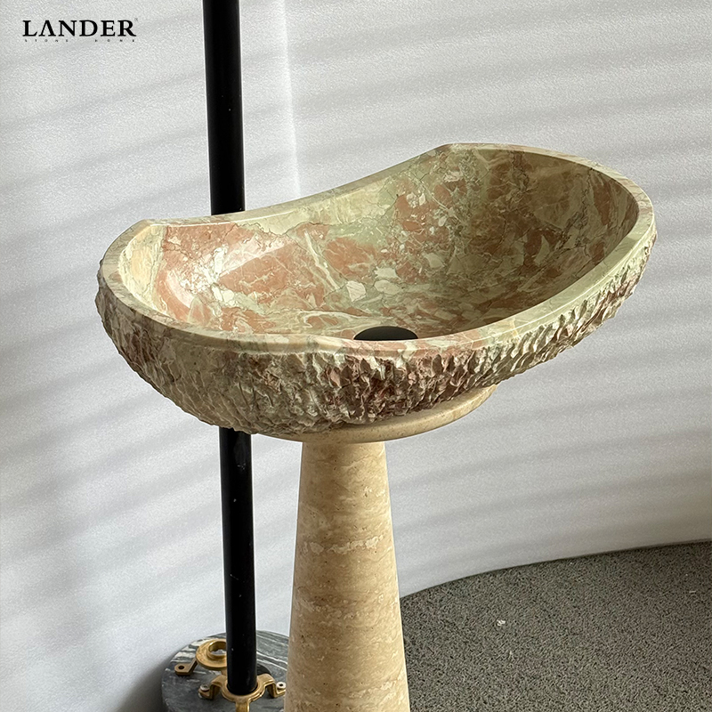 Monet's Garden Marble and Travertine Marble Sink
