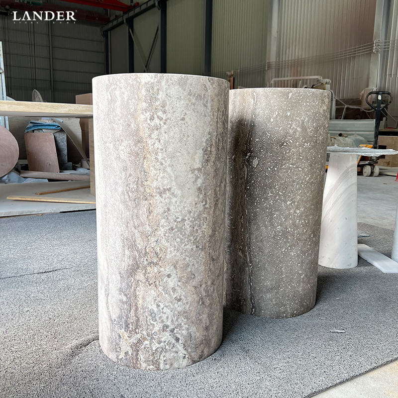 Gray Travertine Marble Sink