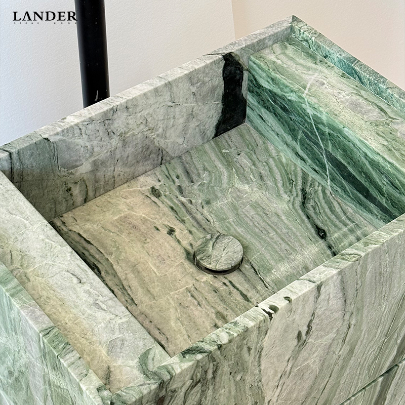 Shangrila Green Stand Vanity With Two Drawers