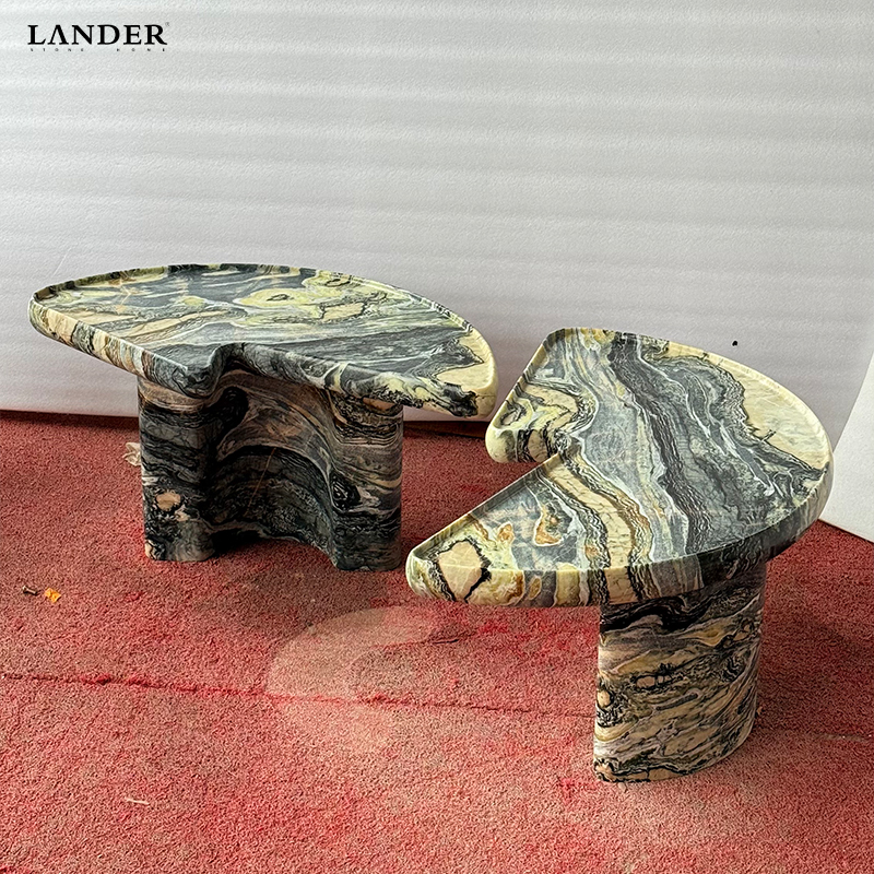Picasso White Marble Coffee Table
